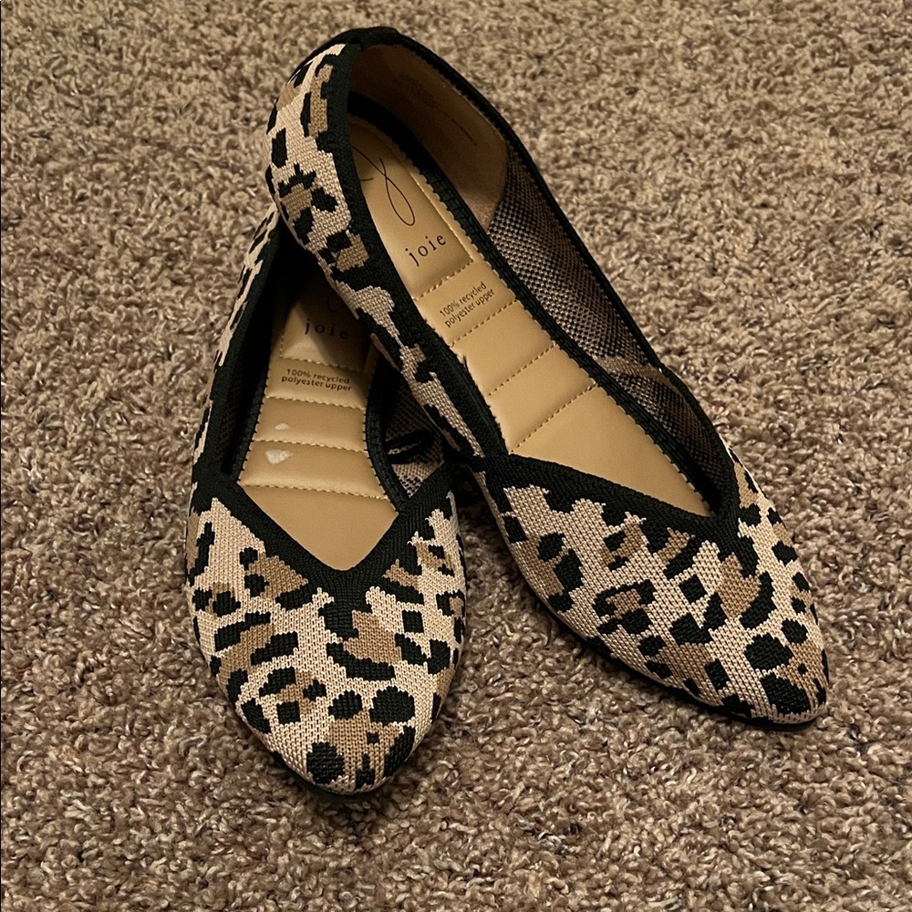 Joie Black and Tan Patterned Flats